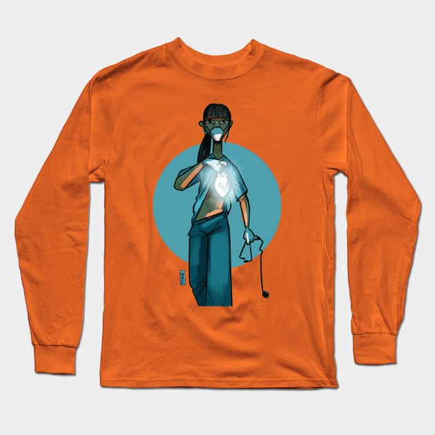 Super Hero Doctor Nurse Long Sleeve T-Shirt by Komigato